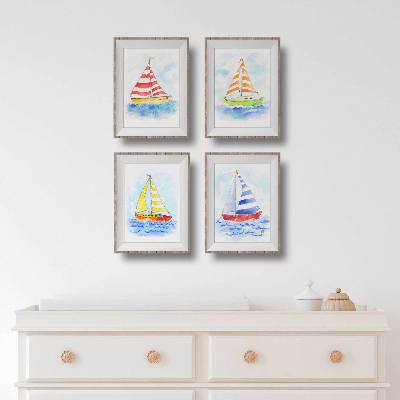 Orange Sailboat Print (download)