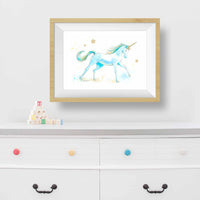 Thumbnail for blue unicorn wall decor for girls rooms