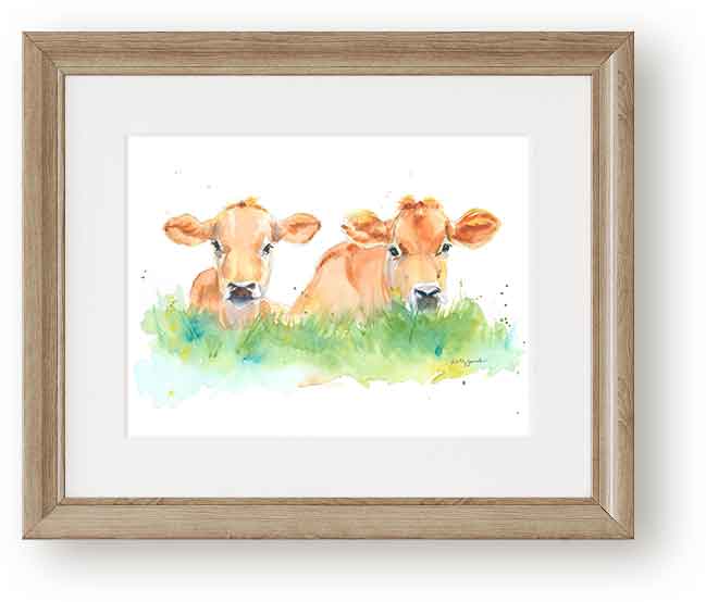 watercolor cow print