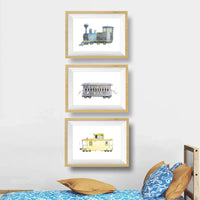 Thumbnail for Blue and Yellow Rail Car Print (download)