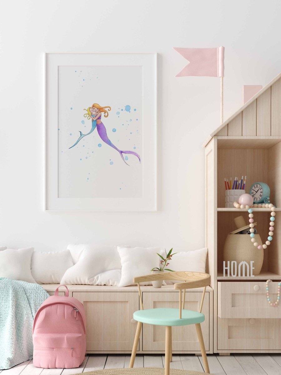 mermaid wall art for girls