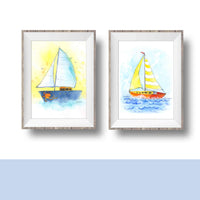 Thumbnail for Navy Blue Sailboat Print