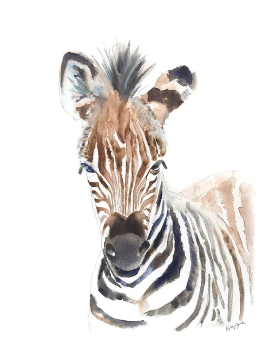 【ベビーラップ】フランス Léora Aquarelle サイズ4 zebra-watercolor-art-print-